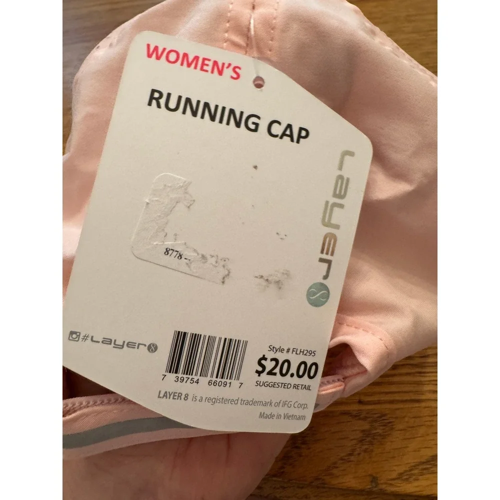 Layer 8 Womens Running Cap Pink Moisture Wicking Reflective Hat FLH295 OSFM